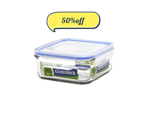 Glasslock Classic Tempered Glass 850ml Square Container