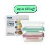 SPECIAL OFFER - 6PC - 3pc of 400ml, 3pc of 710ml Classic Tempered Glass Container Rectangle