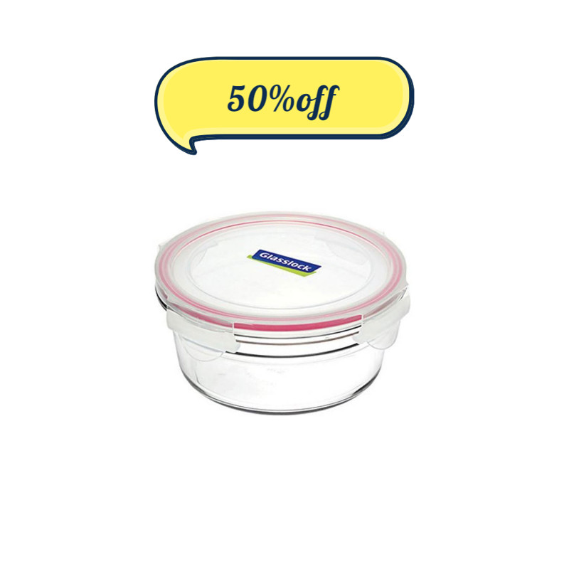Container with Tempered 450ml Oven Storage Food Glasslock Glass 28053 Round Safe OCCT-045 Lid
