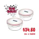 SPECIAL OFFER - 2PC Oven Safe Tempered Glass 1480ml Round Container